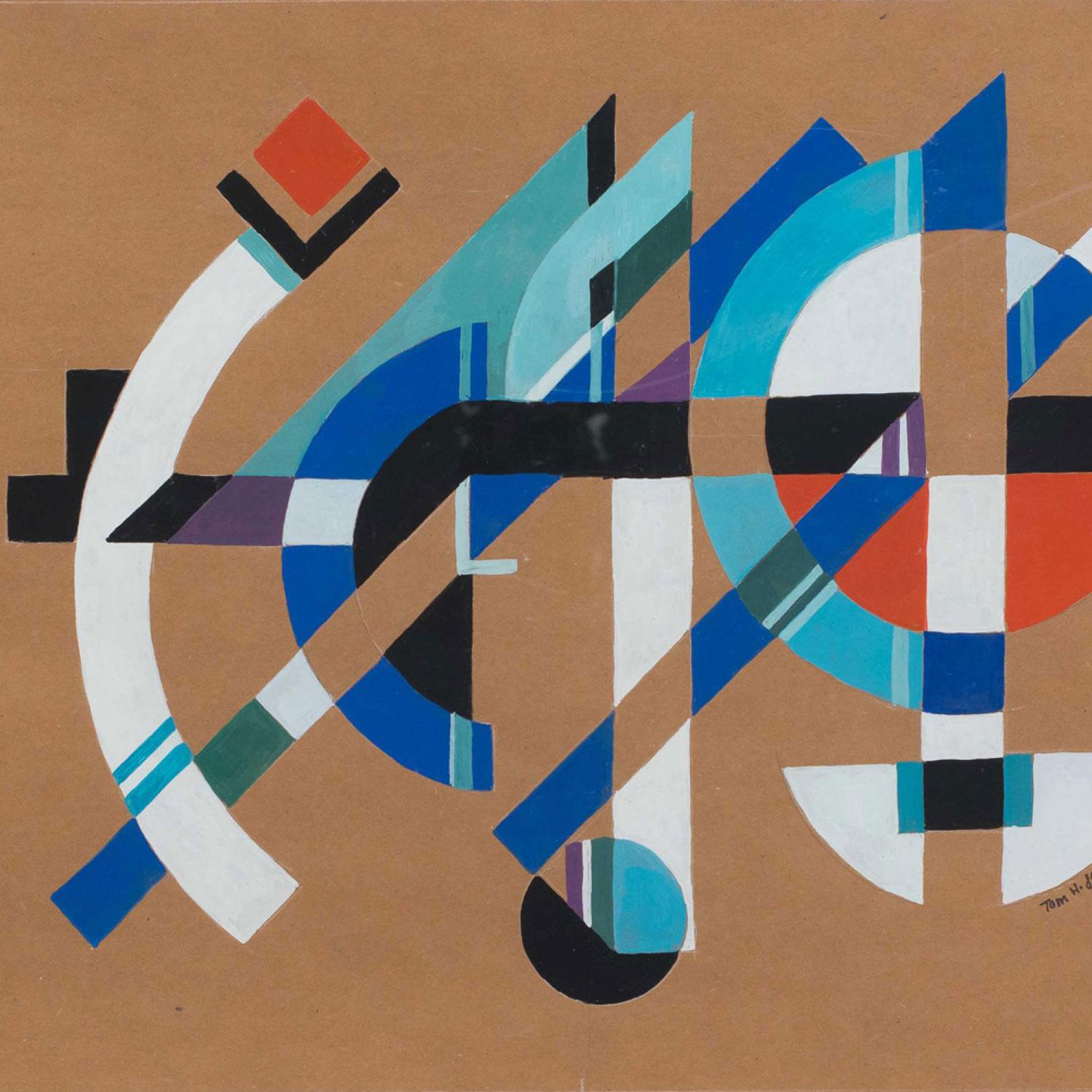 Contemporary Gouache Abstrakte Malerei im Zustand „Gut“ im Angebot in Queens, NY
