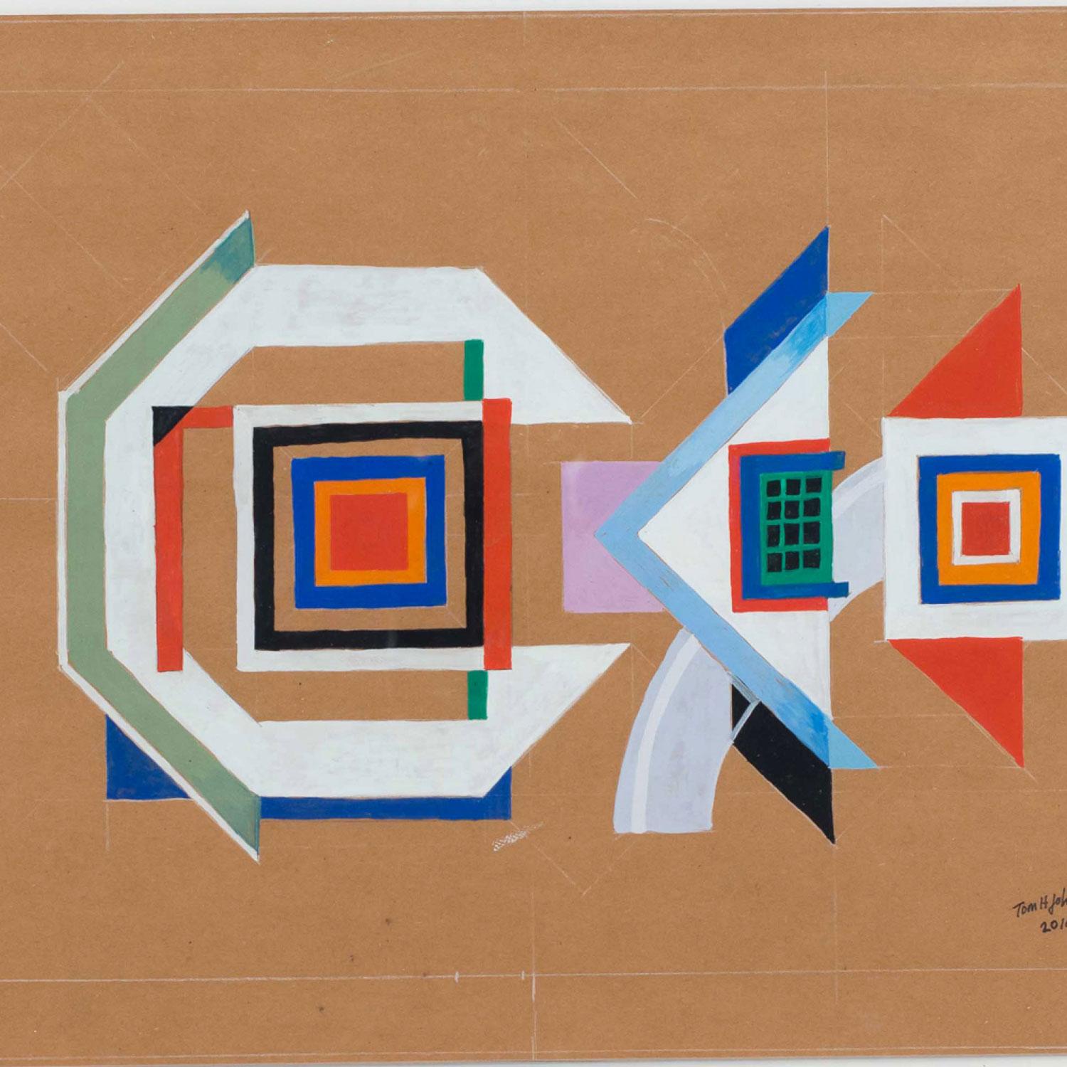 Contemporary Gouache Abstract Painting im Zustand „Gut“ im Angebot in Queens, NY