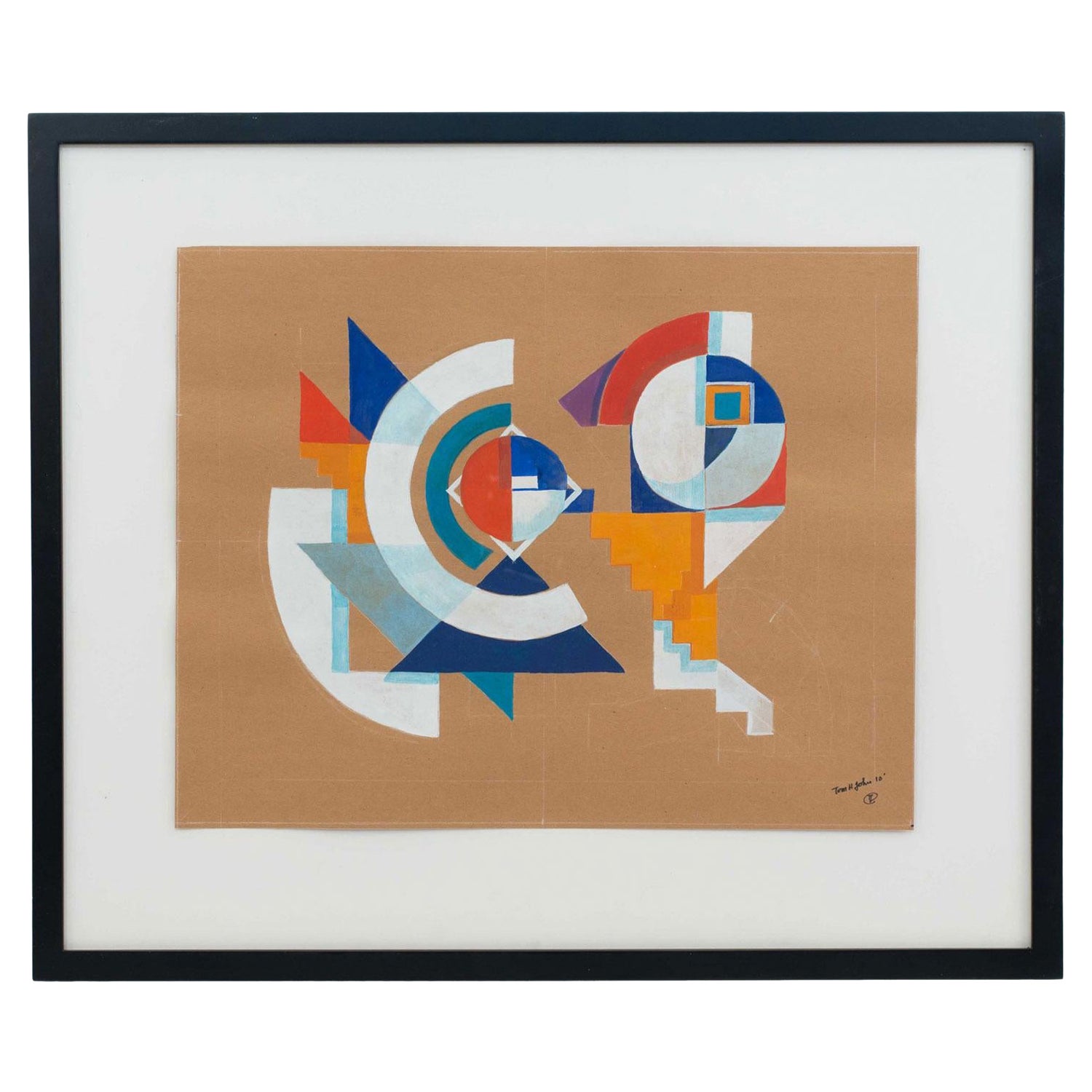 Contemporary Gouache Abstract Painting