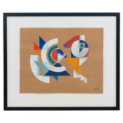 Contemporary Gouache Abstract Painting