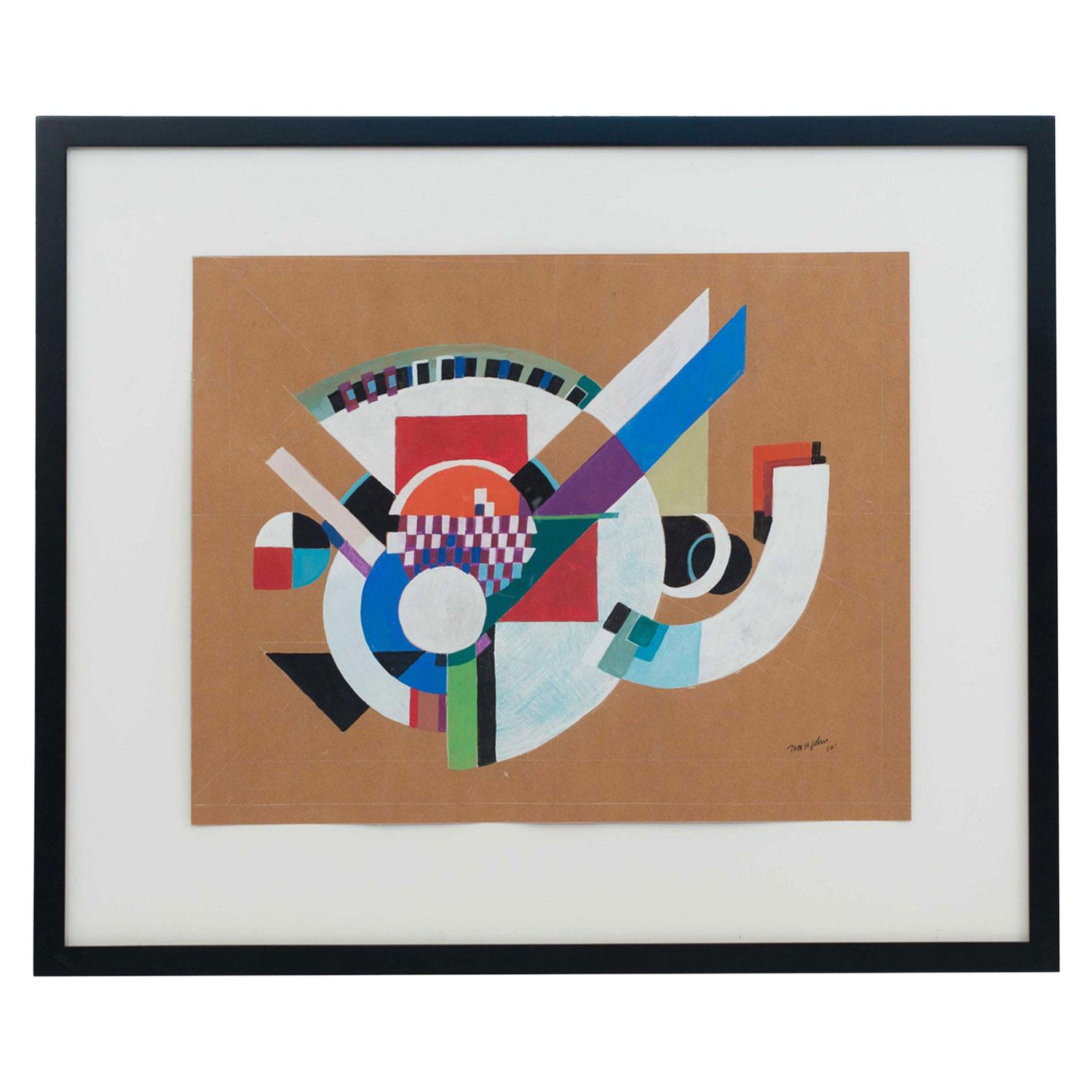 Contemporary Gouache Abstract Painting