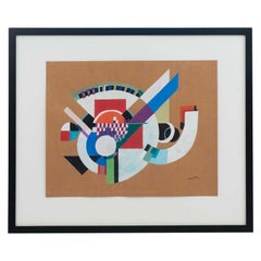 Contemporary Gouache Abstract Painting