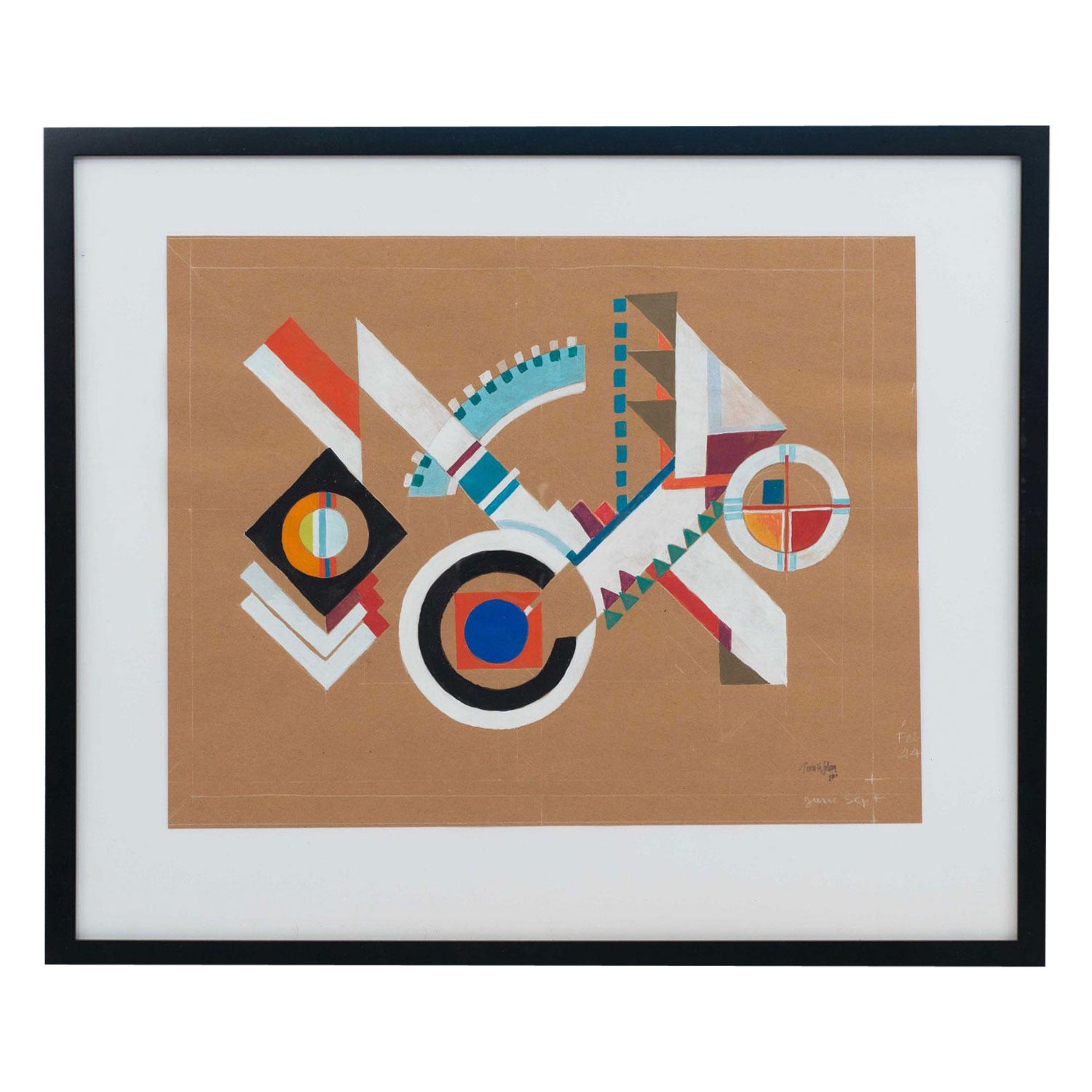 Contemporary Gouache Abstract Painting