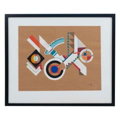 Contemporary Gouache Abstract Painting