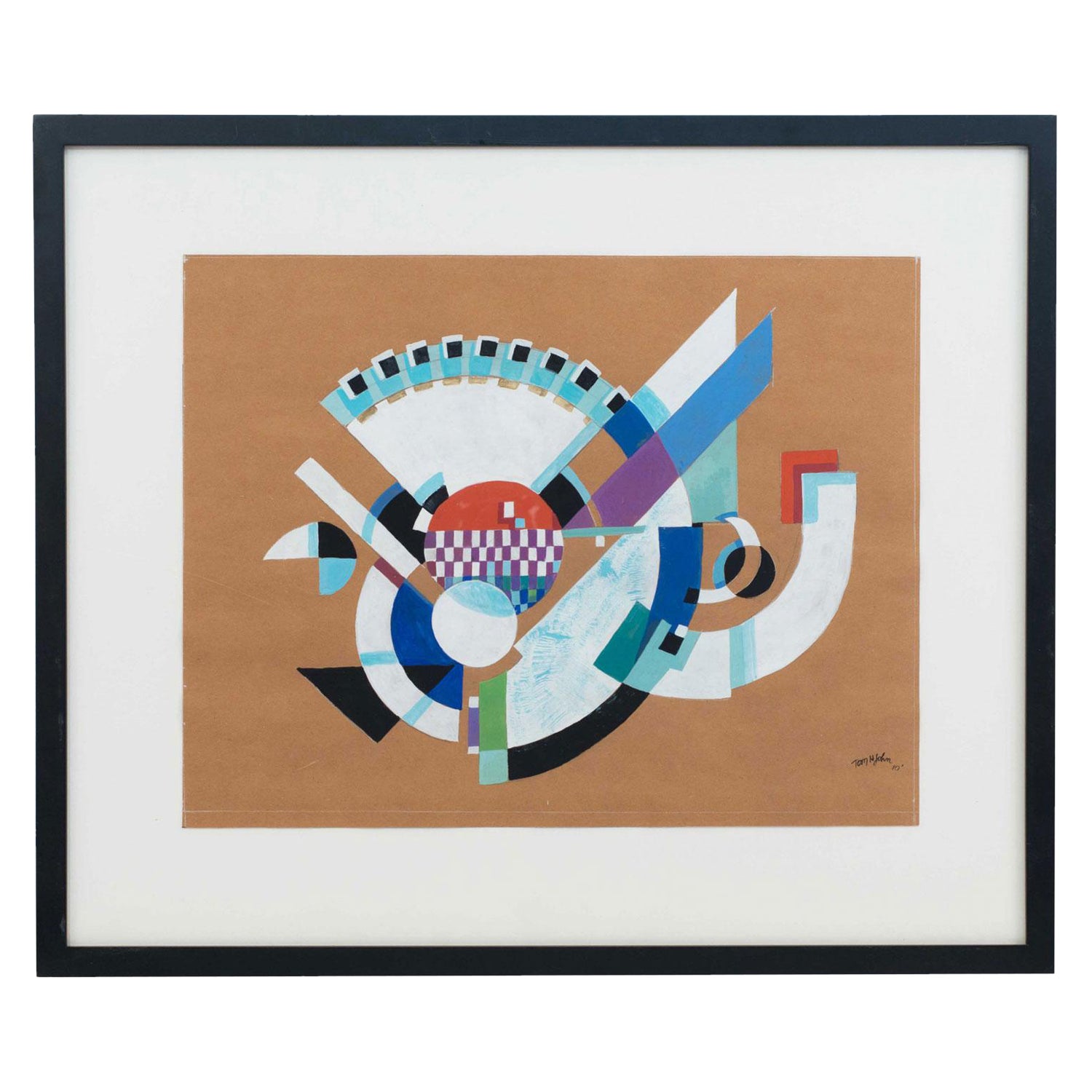 Contemporary Gouache Abstract Painting