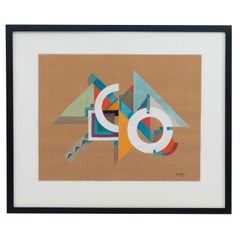 Contemporary Gouache Abstract Painting