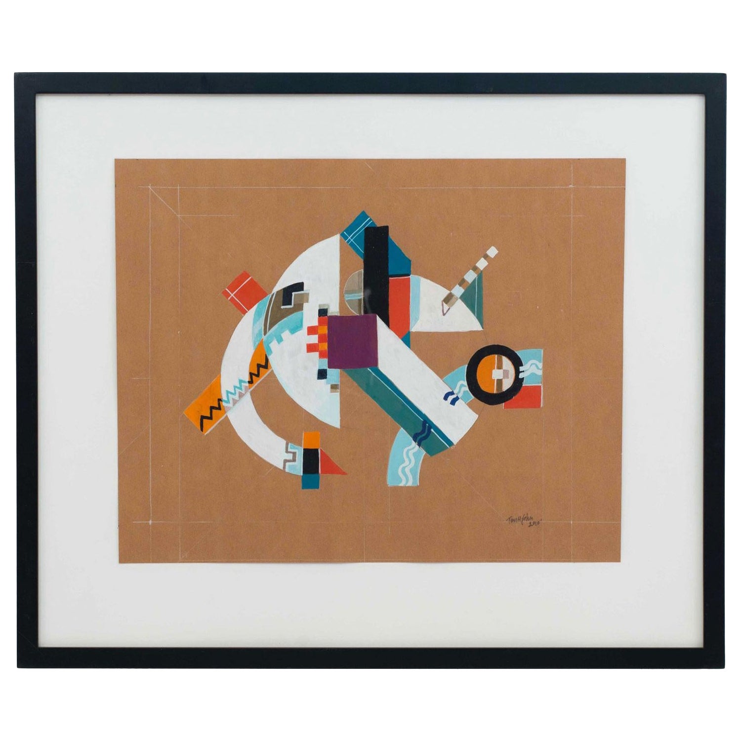 Contemporary Gouache Abstract Painting