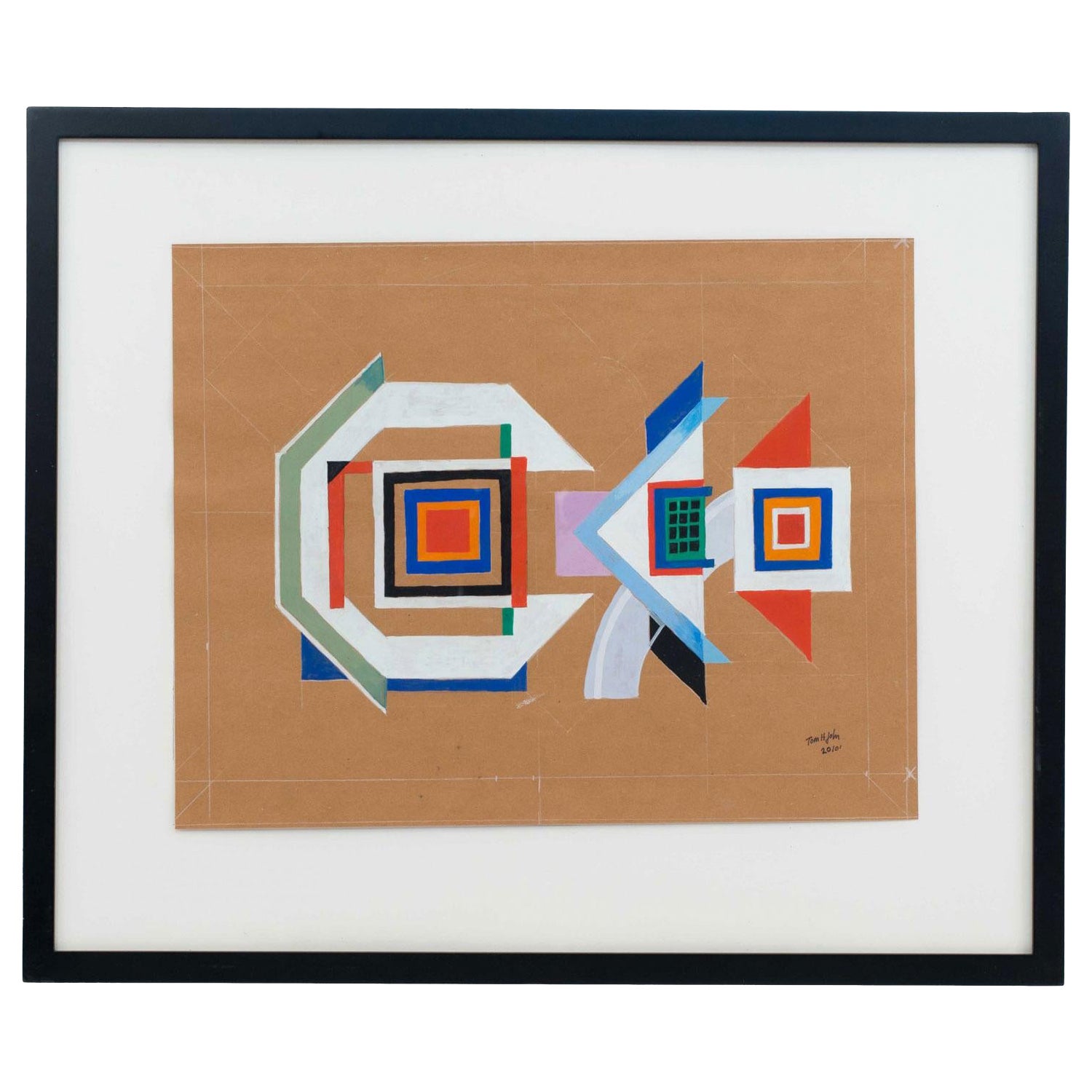 Contemporary Gouache Abstract Painting