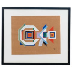 Contemporary Gouache Abstract Painting