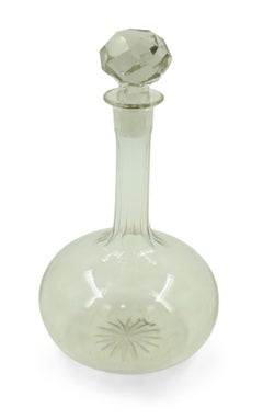 Contemporary Gourd Shaped Faceted Stopper Glass Decanter