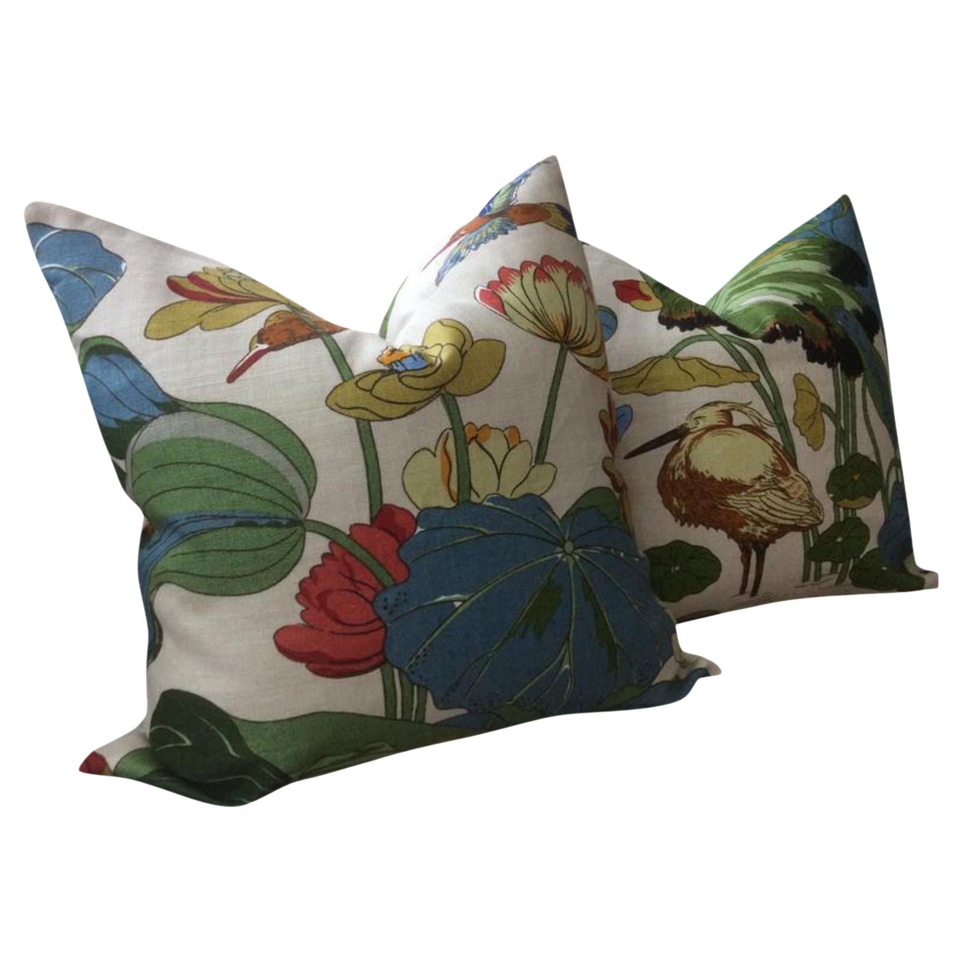 Contemporary g.p. And J Baker “Nympheus” Pillows in Stone - a Pair For Sale