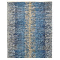 Contemporary Gradient Designed Blue Grey Neutral Wool Rug 8'2''x10'3''