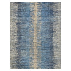 Contemporary Gradient Designed Blue Grey Neutral Wool Rug 9'1''x12'