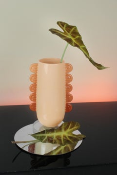 Contemporary Gradient Peach Artifact Vase #2, Handmade