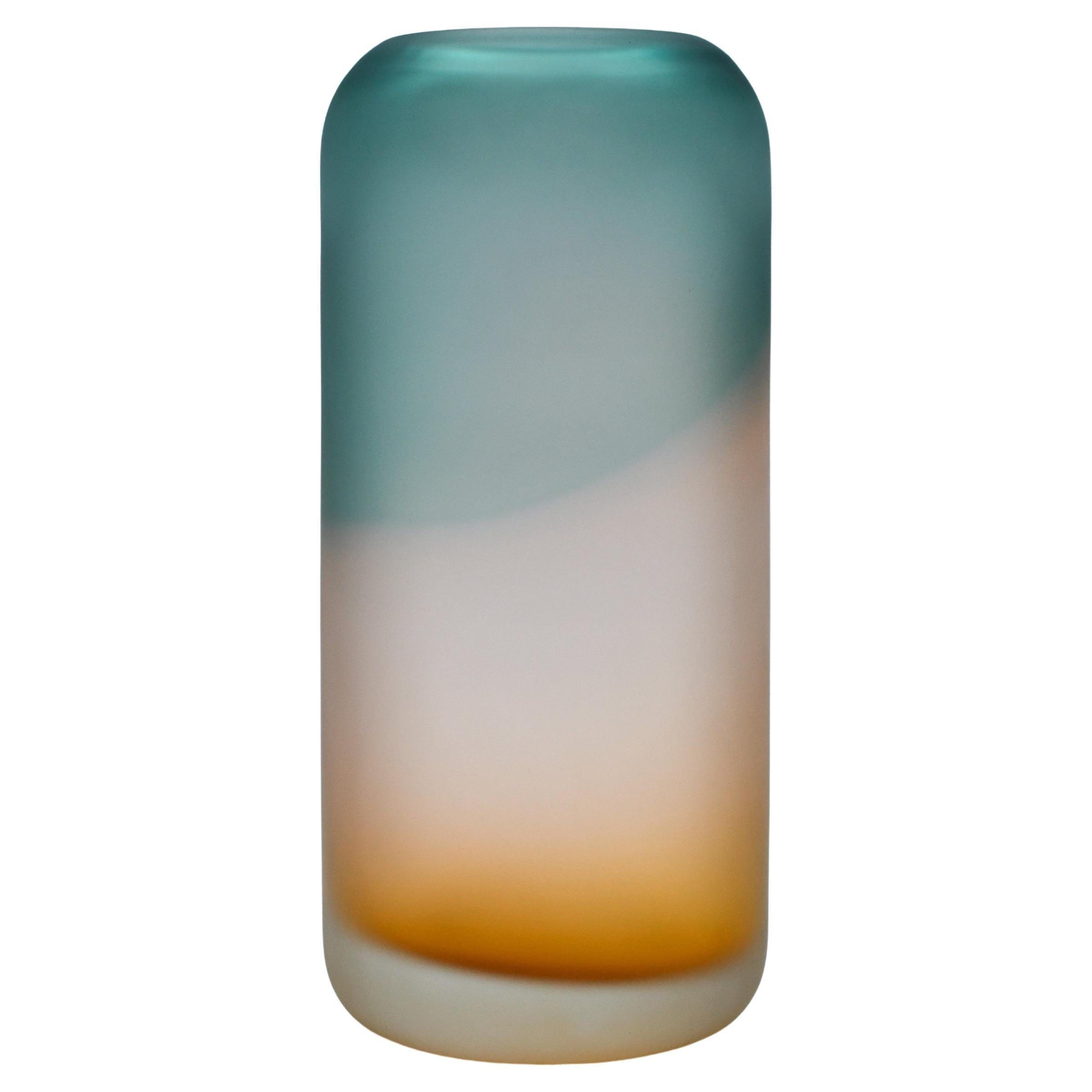 Contemporary Gradienti Vase Medium, Pine Tree Green-Aurora by Laura Sattin