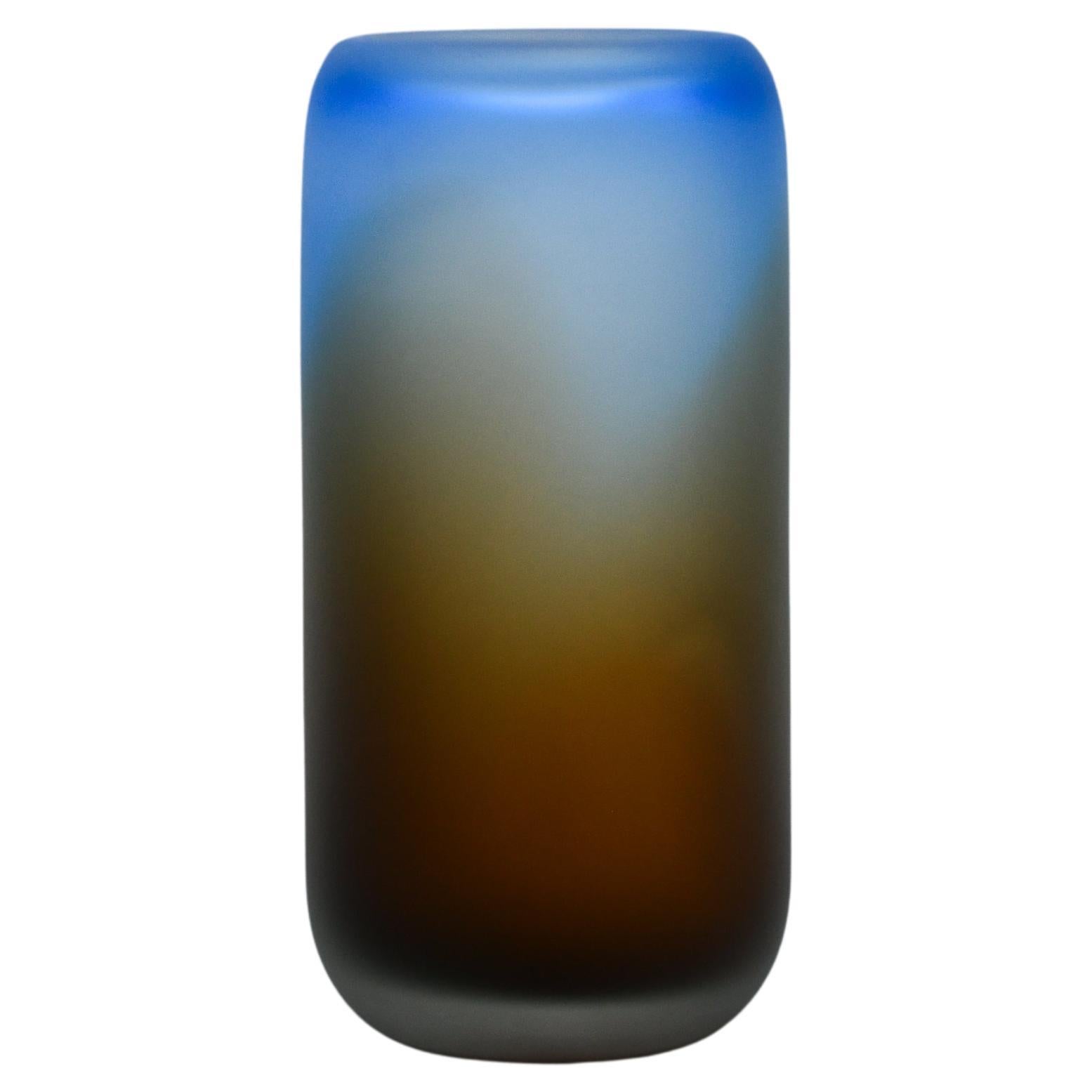 Contemporary Gradienti Vase Small, Sari Blue-Brow by Laura Sattin