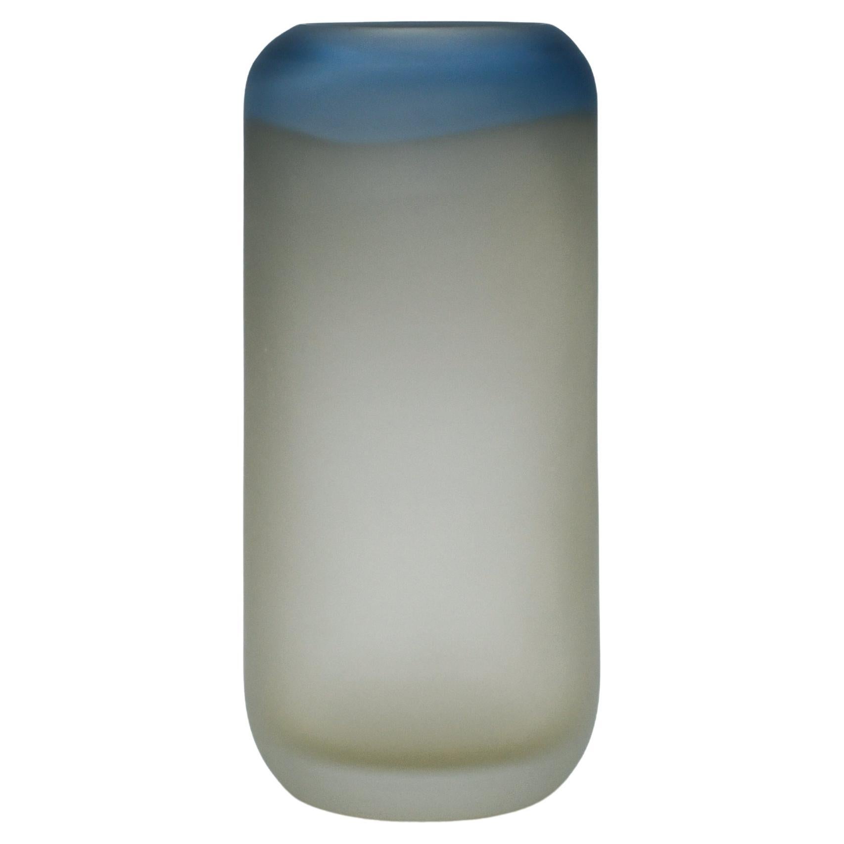 Contemporary Gradienti Vase Small, Steel Blue-Whiskey by Laura Sattin