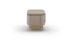 Contemporary Gralto Bedside Table With Beige Lacquer Leg