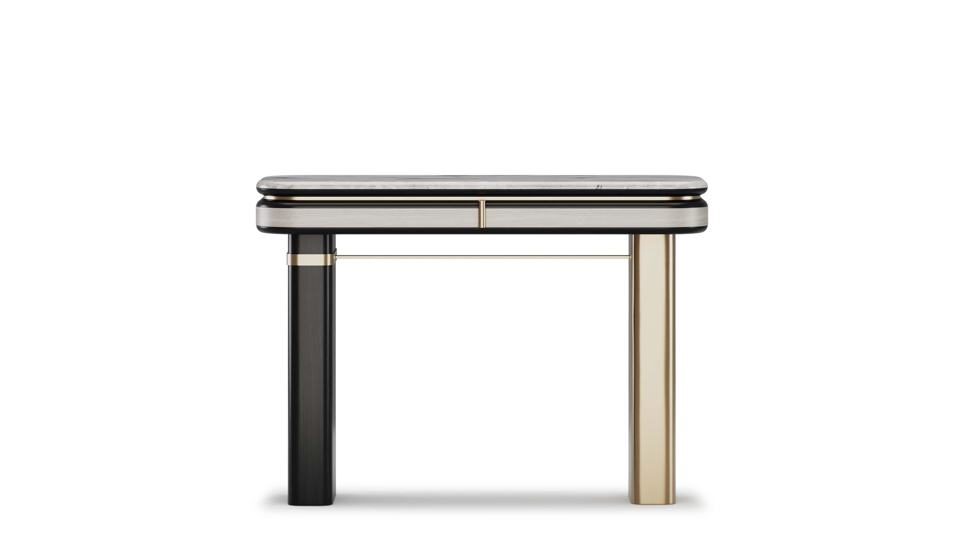 Mid-Century Modern Contemporary Gralto Dressing Table With Marble Top For Sale
