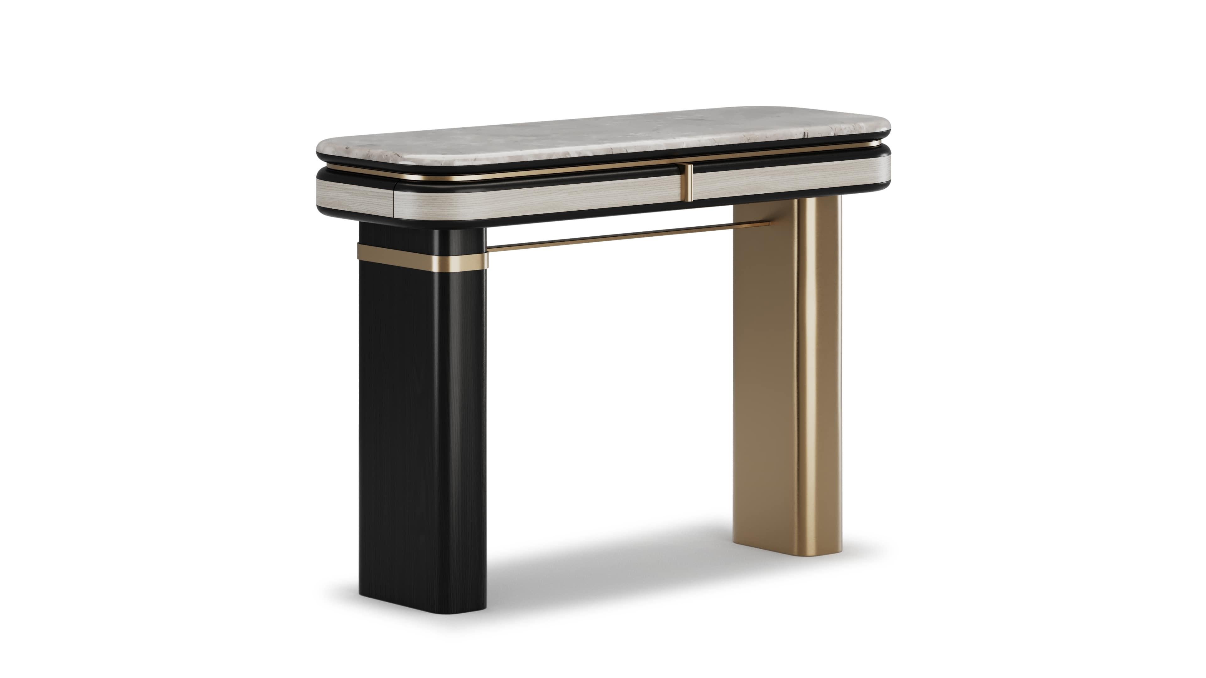 Portuguese Contemporary Gralto Dressing Table With Marble Top For Sale