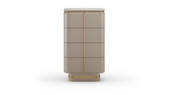 Contemporary Gralto Tall Dresser With Metallic Details and Lacquer