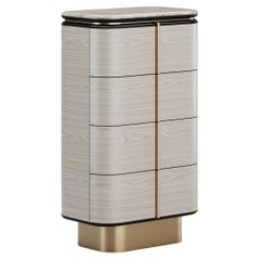 Contemporary Gralto Tall Dresser With Metallic Details