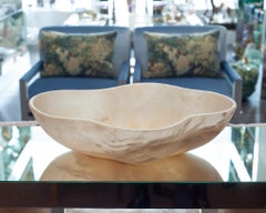Contemporary Grand Scale Hand Carved Onyx Bowl with Honed Finish