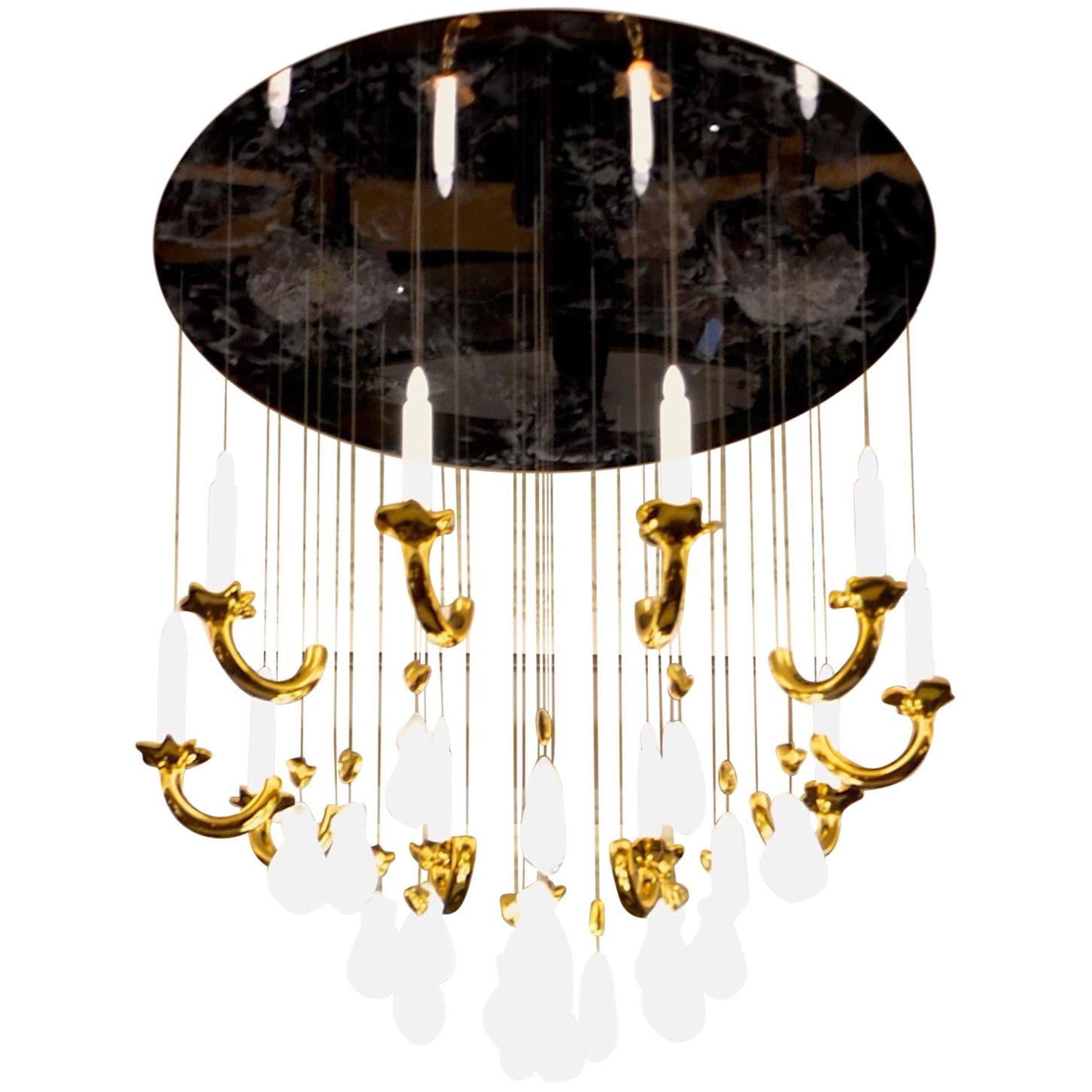 Contemporary "Grand Siècle" Chandelier in Handmade Limoges Porcelain For Sale