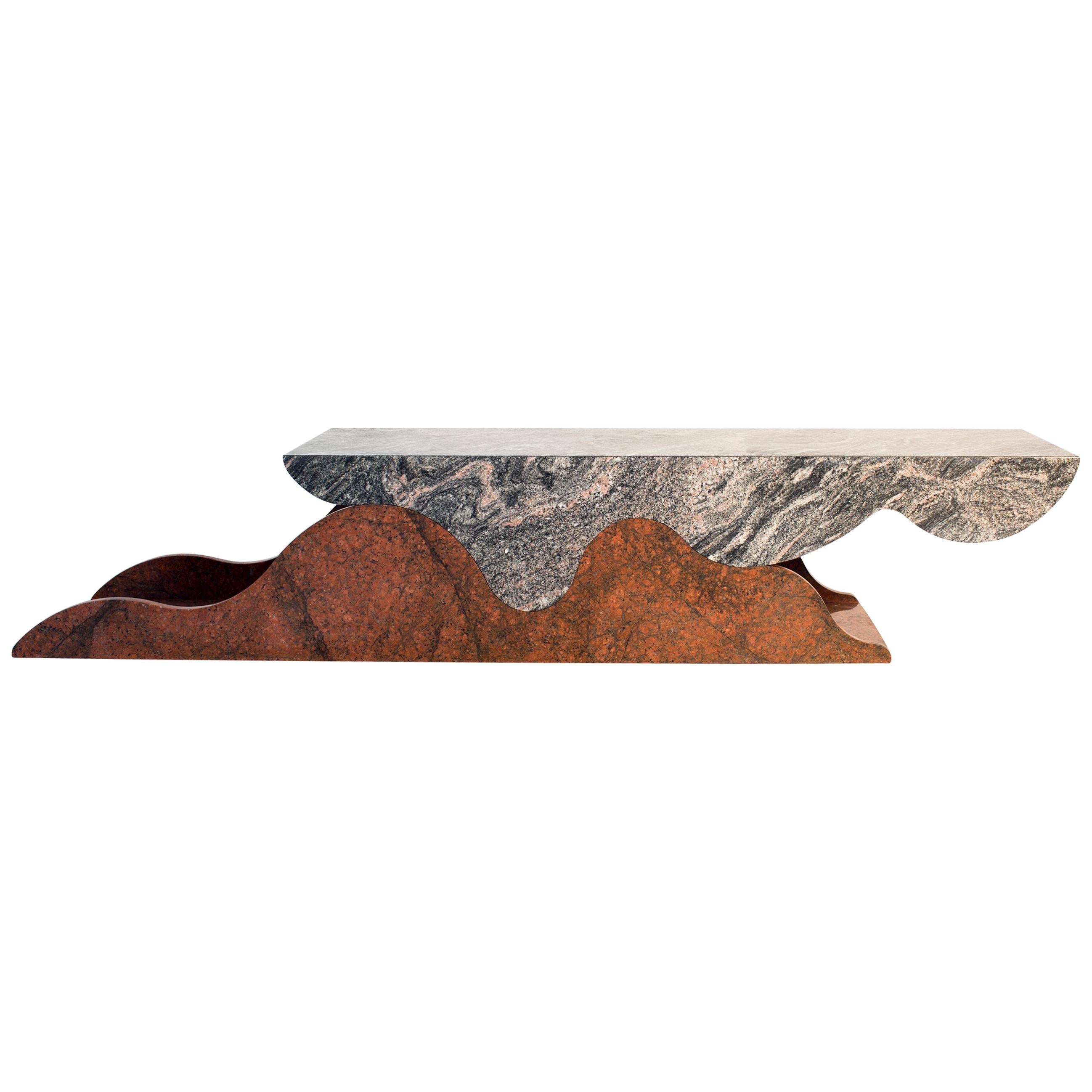 Contemporary Granite Cantilevered Coffee or Console Table For Sale