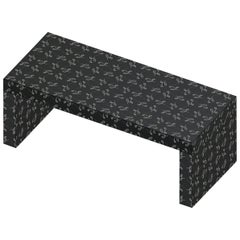 Contemporary Graphic Bench/Coffee Table Gaby Black Elle by Chapel Petrassi