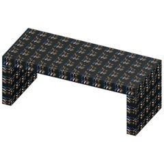 Contemporary Graphic Bench/Coffee Table Gaby Black Rainbow by Chapel Petrassi