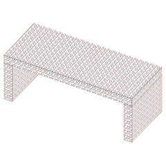 Contemporary Graphic Bench/Coffee Table Gaby California White by Chapel Petrassi