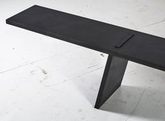 Gravity Bench in Blackened and Waxed Steel Plate by Eric Slayton