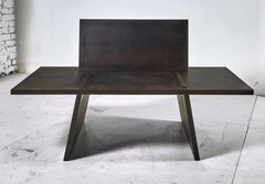 Gravity Chair in Blackened and Waxed Steel Plate by Eric Slayton