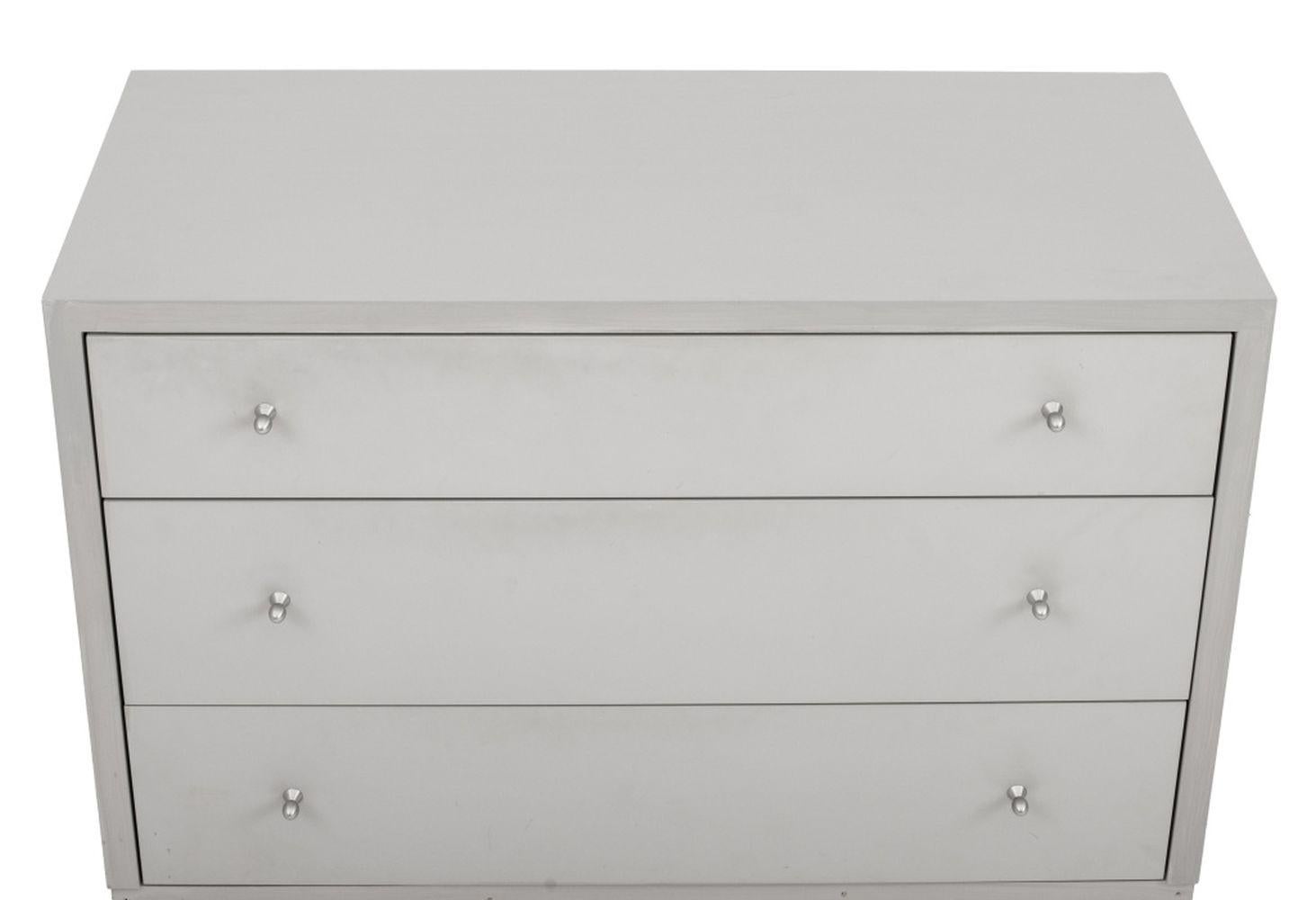 20th Century Contemporary Gray 3-Drawer Nightstands, Pair For Sale