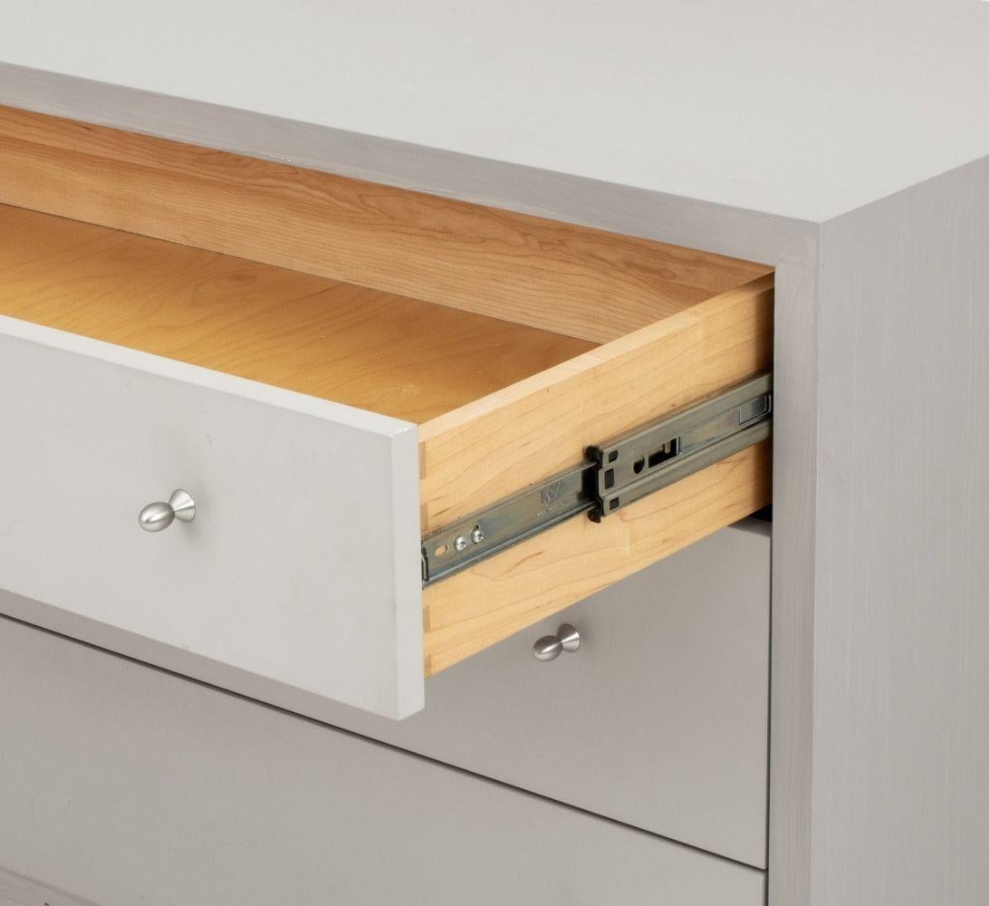 Wood Contemporary Gray 3-Drawer Nightstands, Pair For Sale