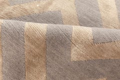 Contemporary Gray And Slate Silk Rug "Rocky Peaks" by Doris Leslie Blau