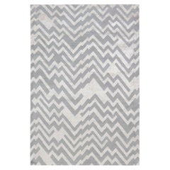 Contemporary Gray And Slate Silk Rug "Rocky Peaks" by Doris Leslie Blau