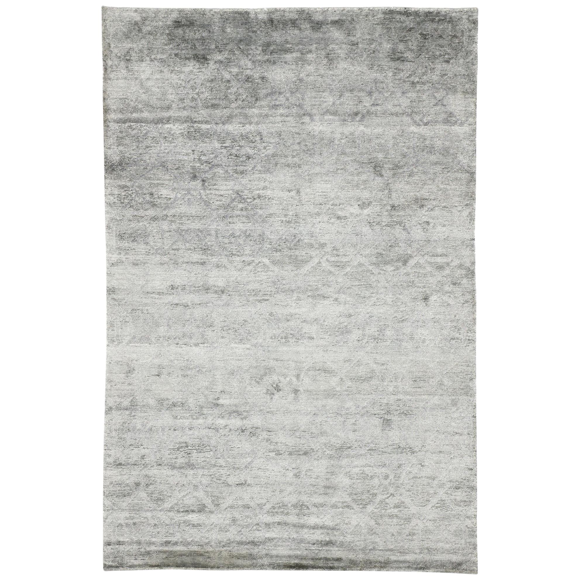 Tappeto grigio contemporaneo con stile Scandi-Modern e New Nordic in vendita