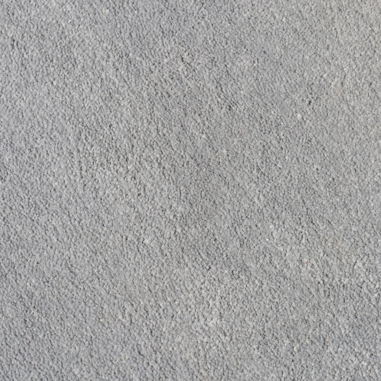 Tappeto Contemporary grigio con bordo in pelle nera goffrata a ostrica, 10' x 8' In condizioni buone in vendita a Morristown, NJ