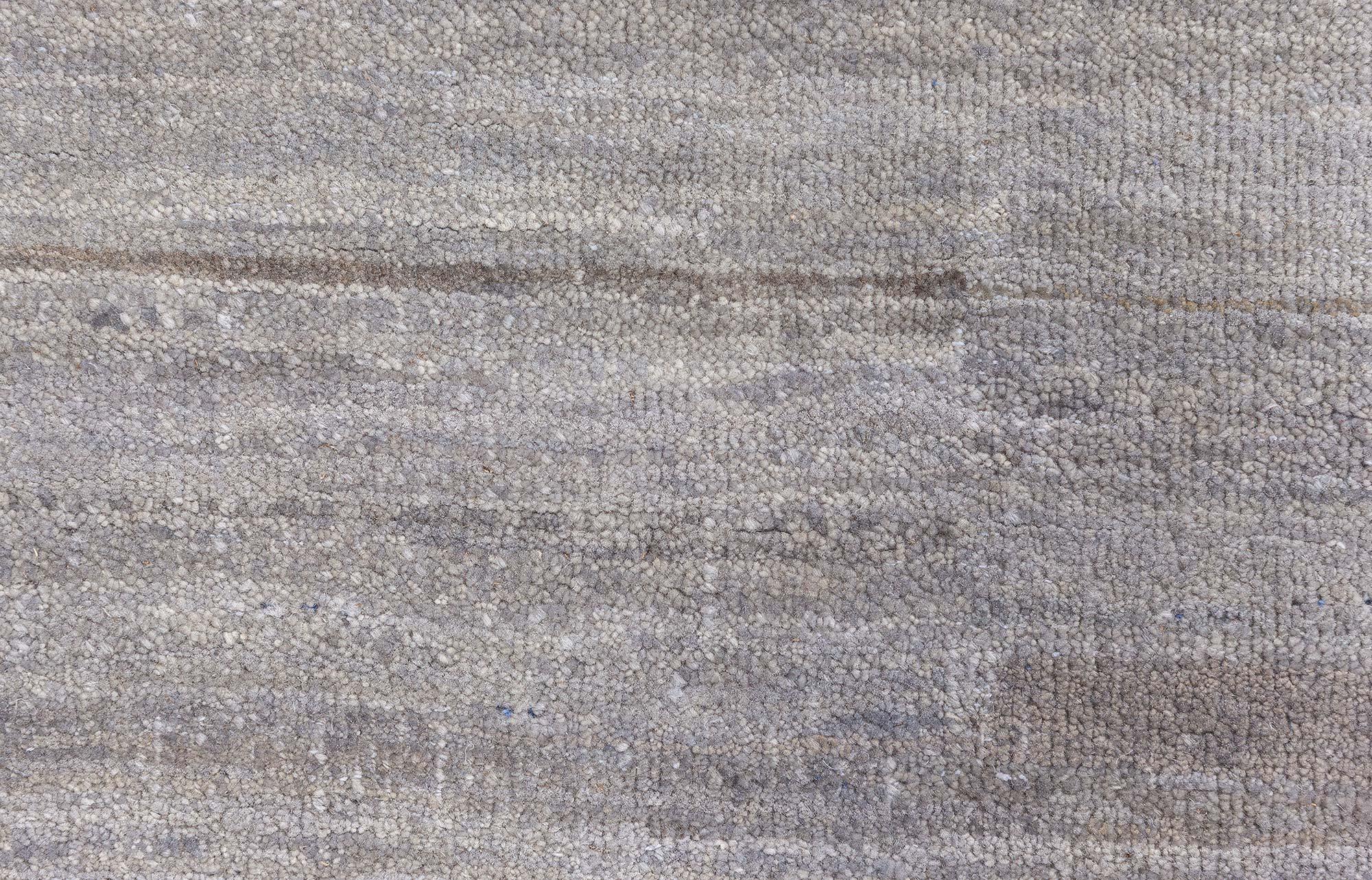 Indian Contemporary Gray Hand-Knotted Wool Rug by Doris Leslie Blau For Sale