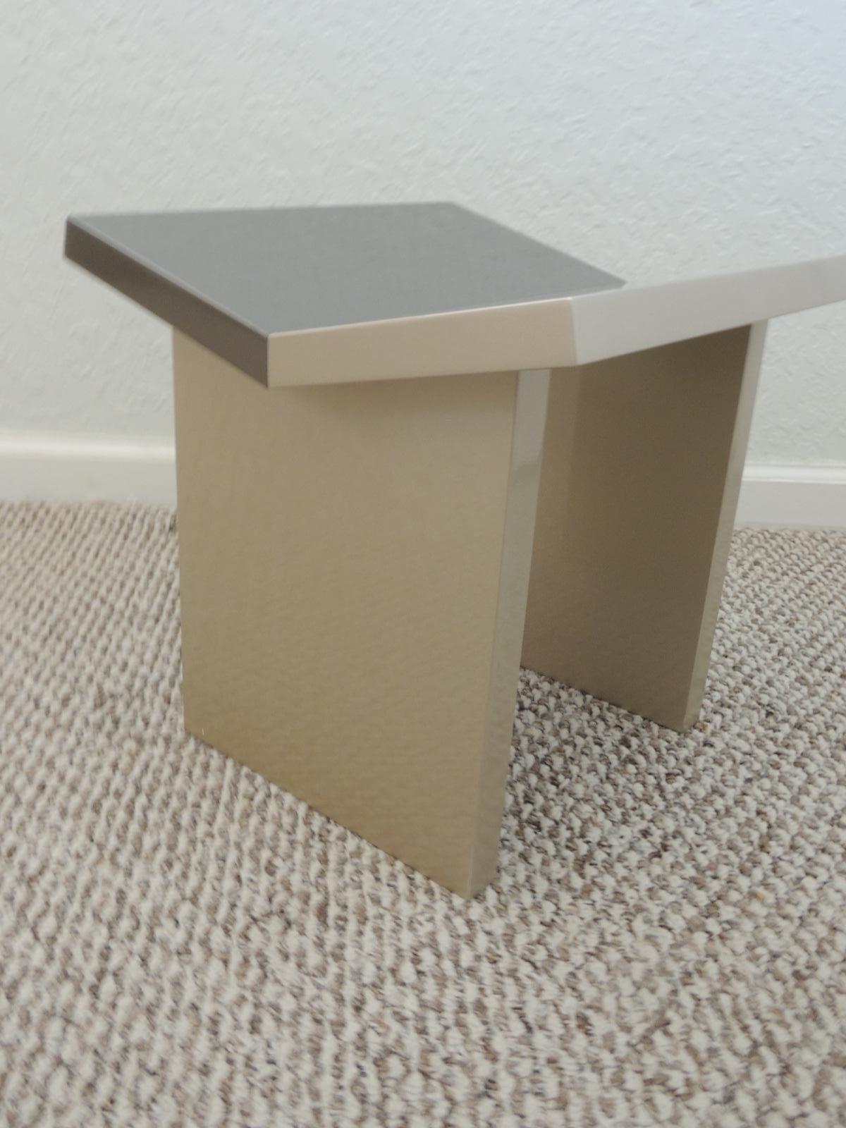 Brazilian  Gray Modern Lacquered Wooden Stool