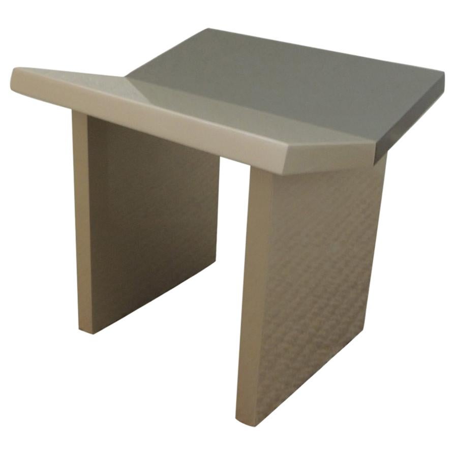  Gray Modern Lacquered Wooden Stool