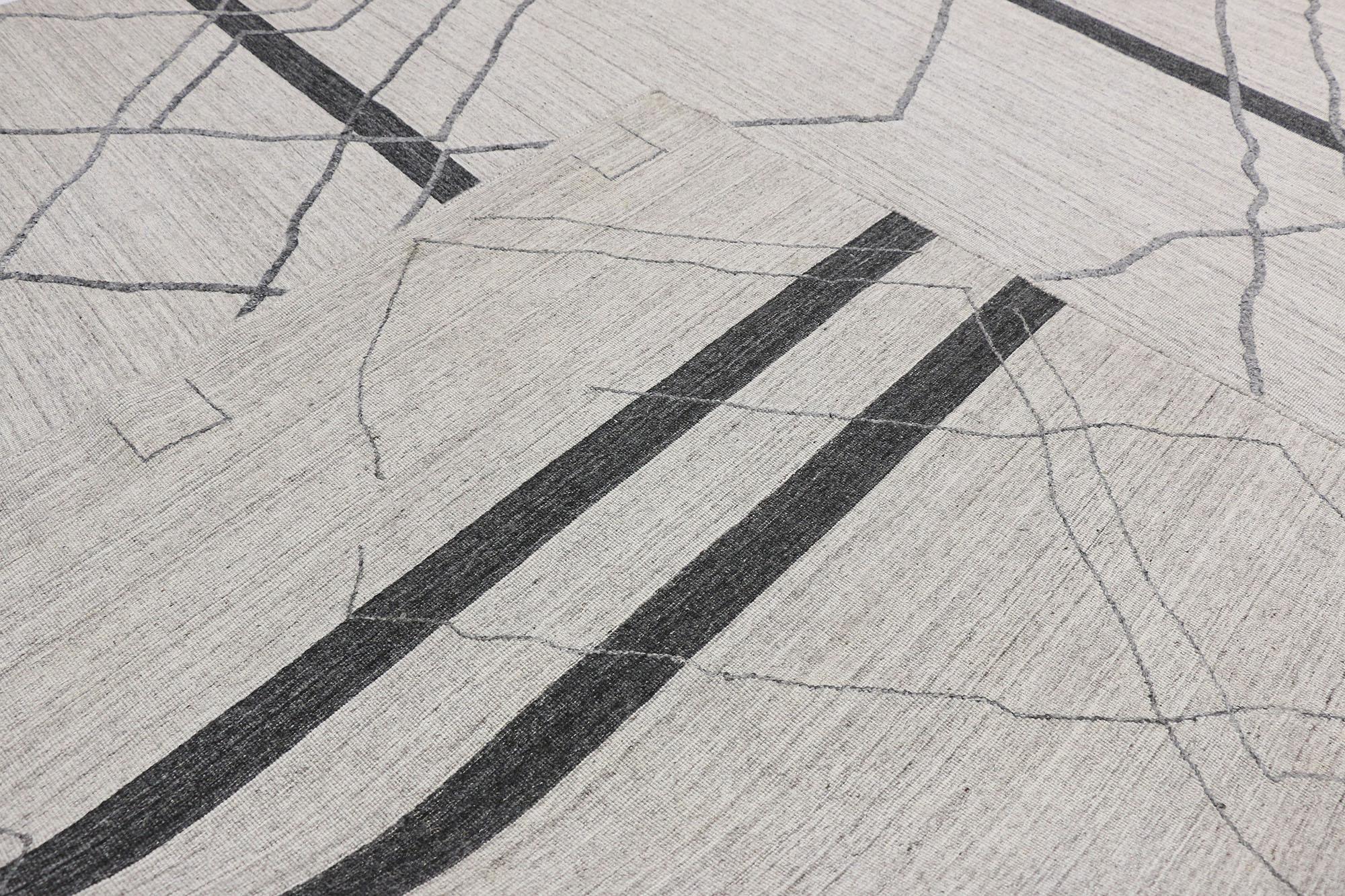 Autre Nouveau tapis contemporain de style marocain gris moderne avec motif surélevé en vente