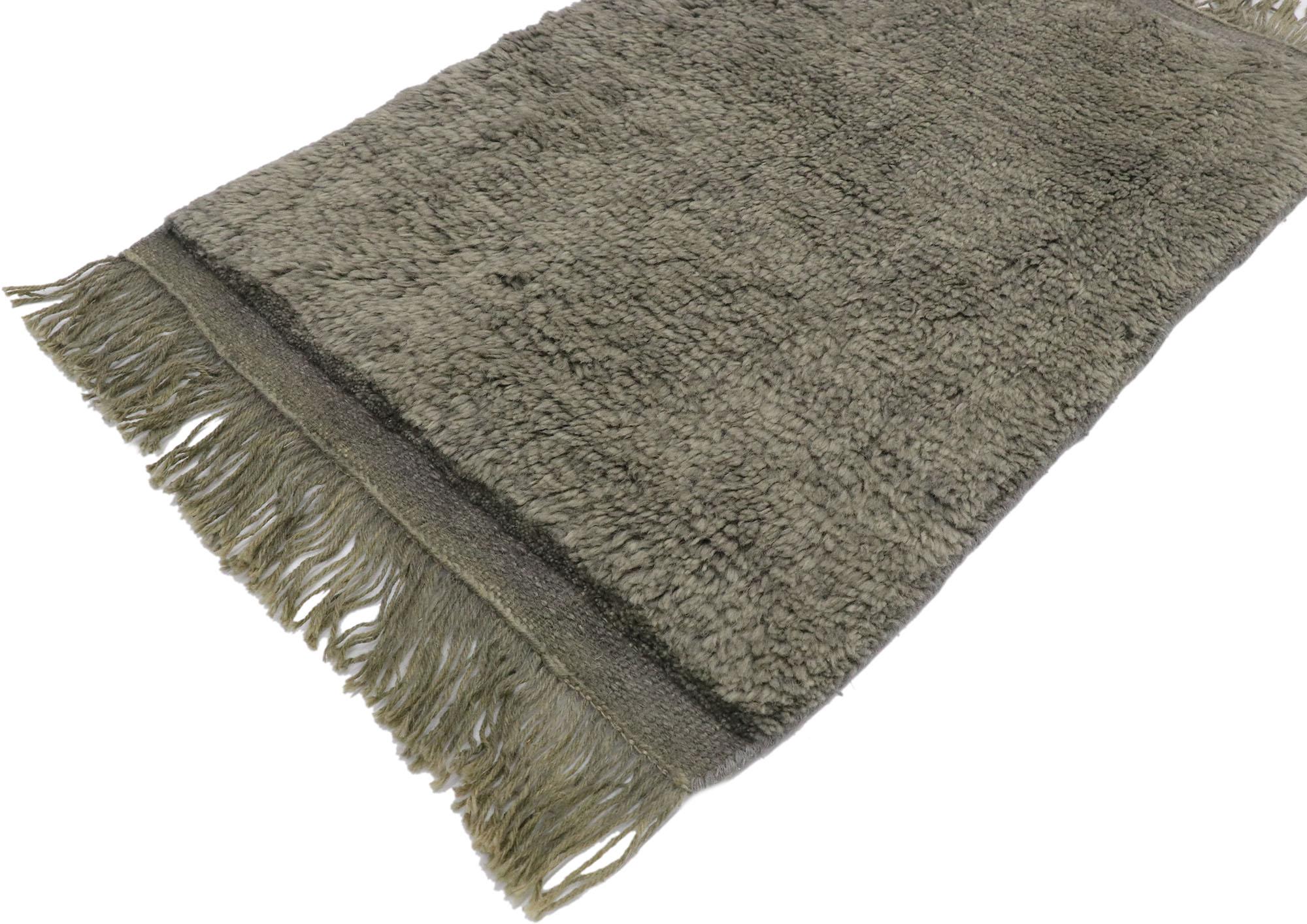 Modern Contemporary Gray Moroccan Rug For Sale