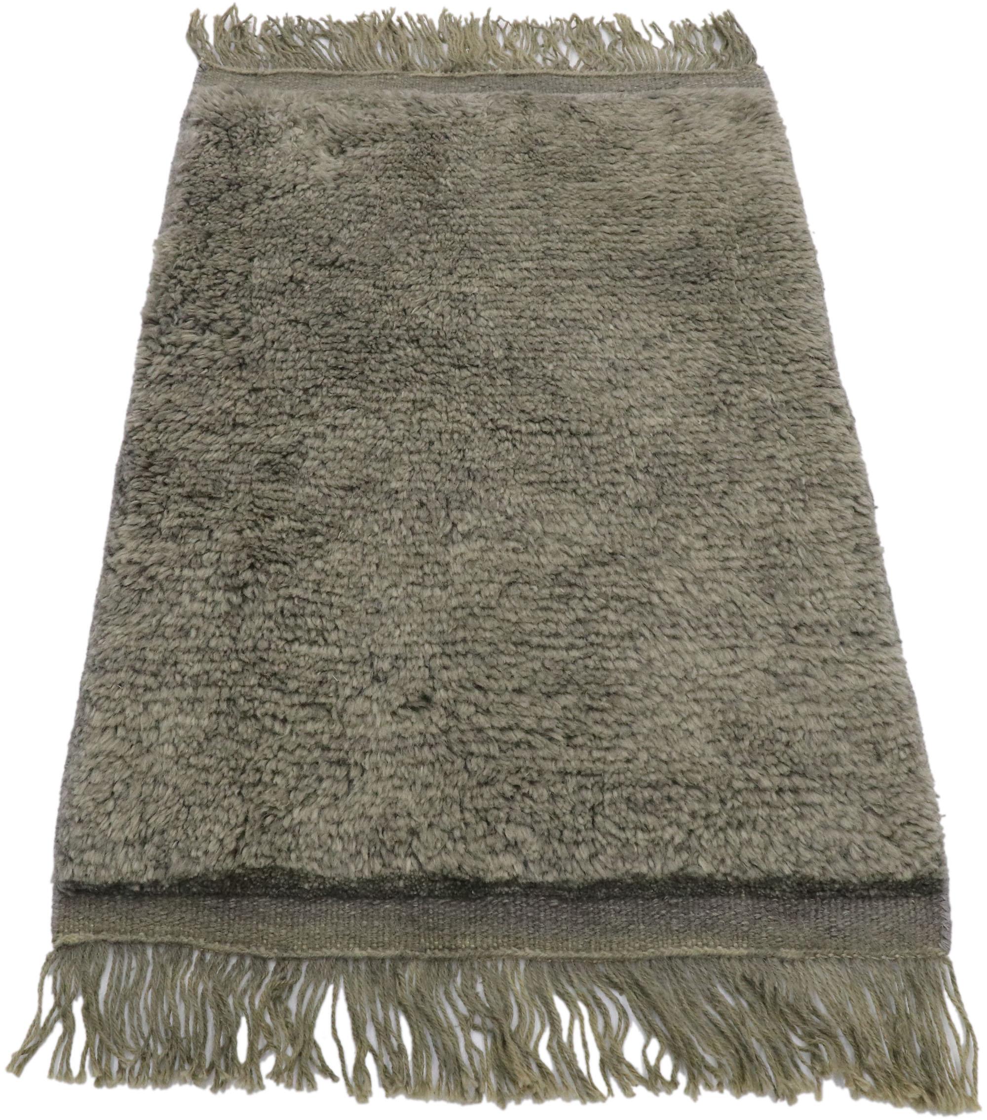 Indian Contemporary Gray Moroccan Rug For Sale