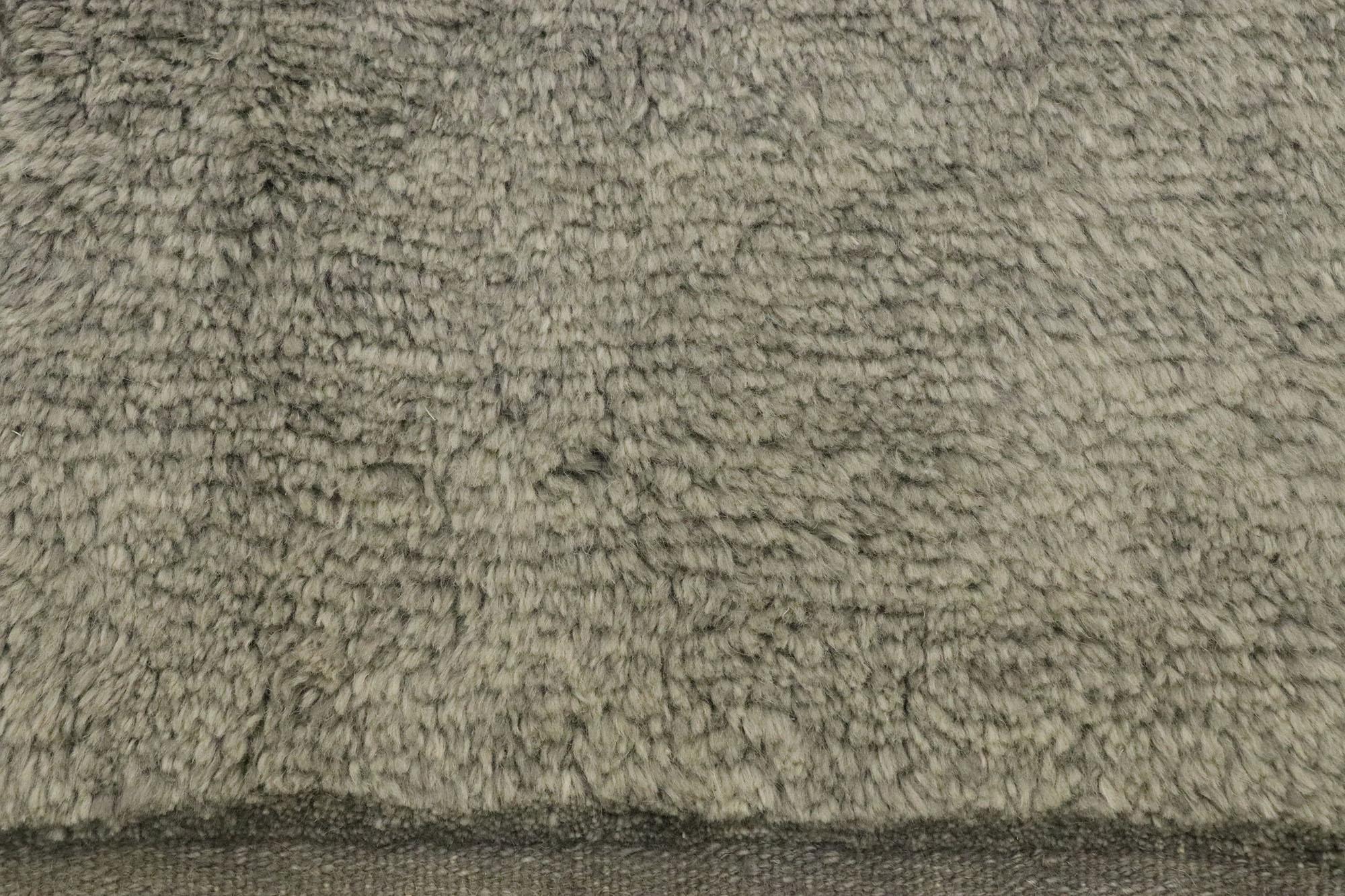 Hand-Knotted Contemporary Gray Moroccan Rug For Sale