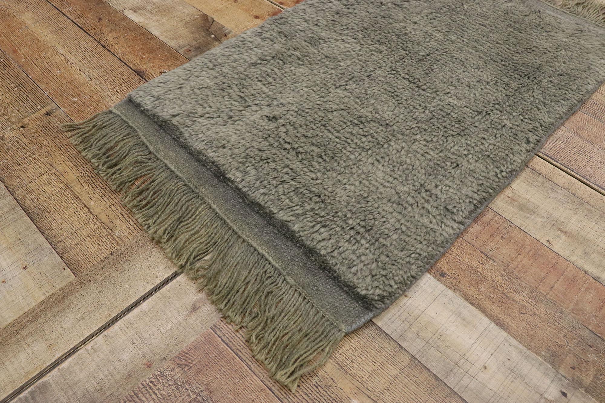 Wool Contemporary Gray Moroccan Rug For Sale