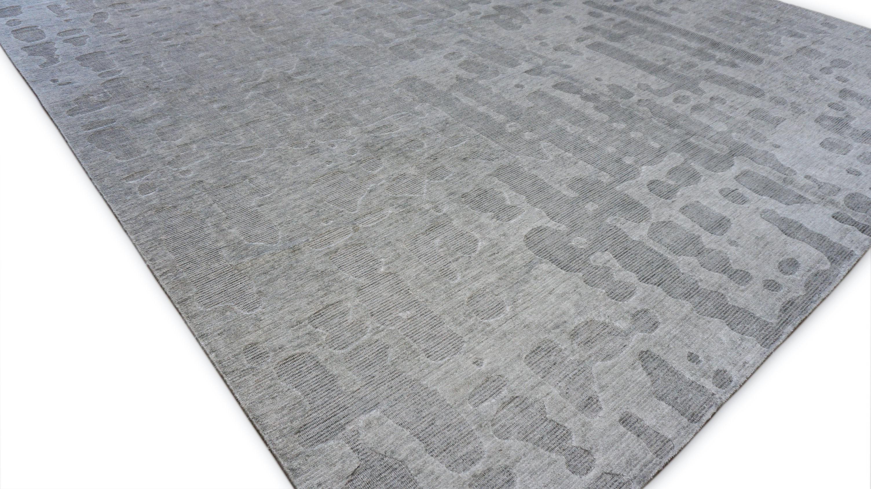 Moderno Tappeto Contemporary Grigio 10'1''x13'9'' in vendita