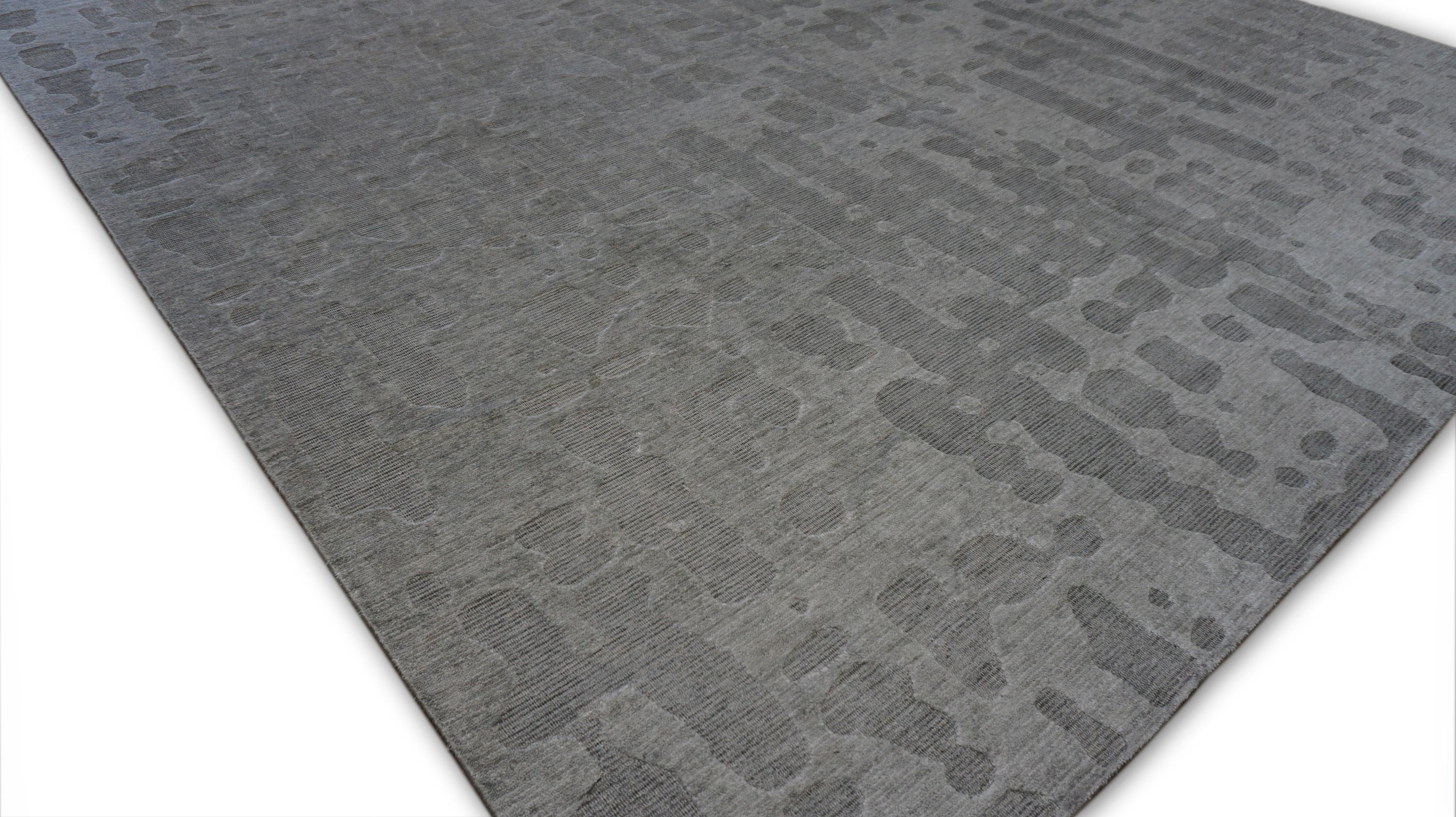Tessuto a mano Tappeto Contemporary Grigio 10'1''x13'9'' in vendita